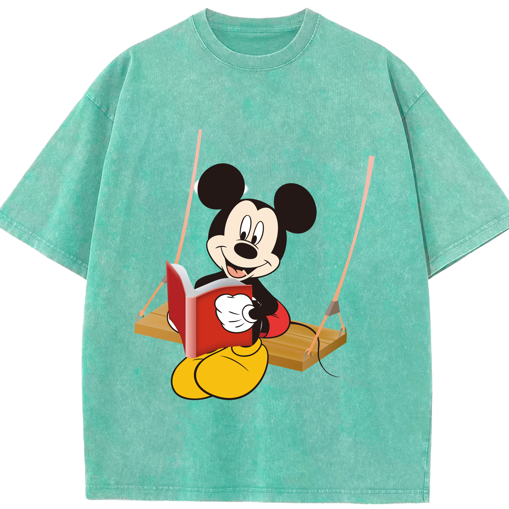 （画像用） ミッキーマウス Mickey Mouse 綿100% ヴィンテージ風 半袖Tシャツ（フロントプリント）